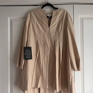 Tuckernuck Tan Pleated Mini Dress with Dolman Sleeves